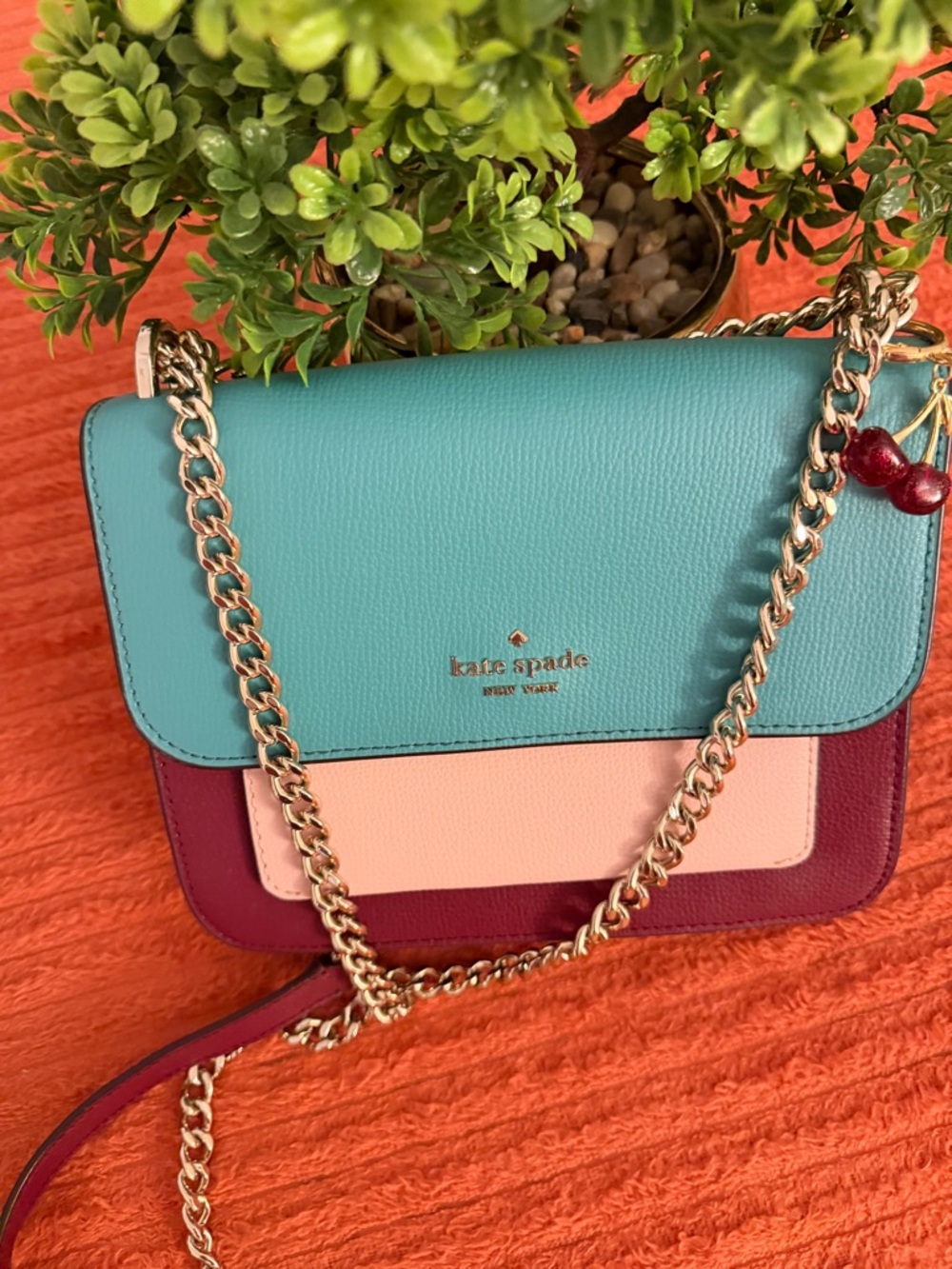 kate spade Colorblock Crossbody in Teal, Pink & Burgundy - Picture 14 of 16